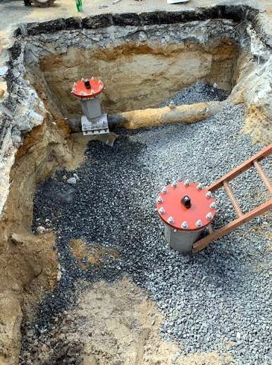 Excavated underground Insta-Valve Plus installation area