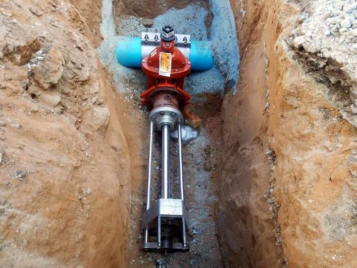 Insta-Valve Plus installed in an open trench