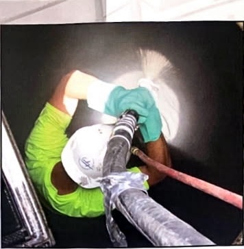 ML-72 mortar being applied during rehabilitation
